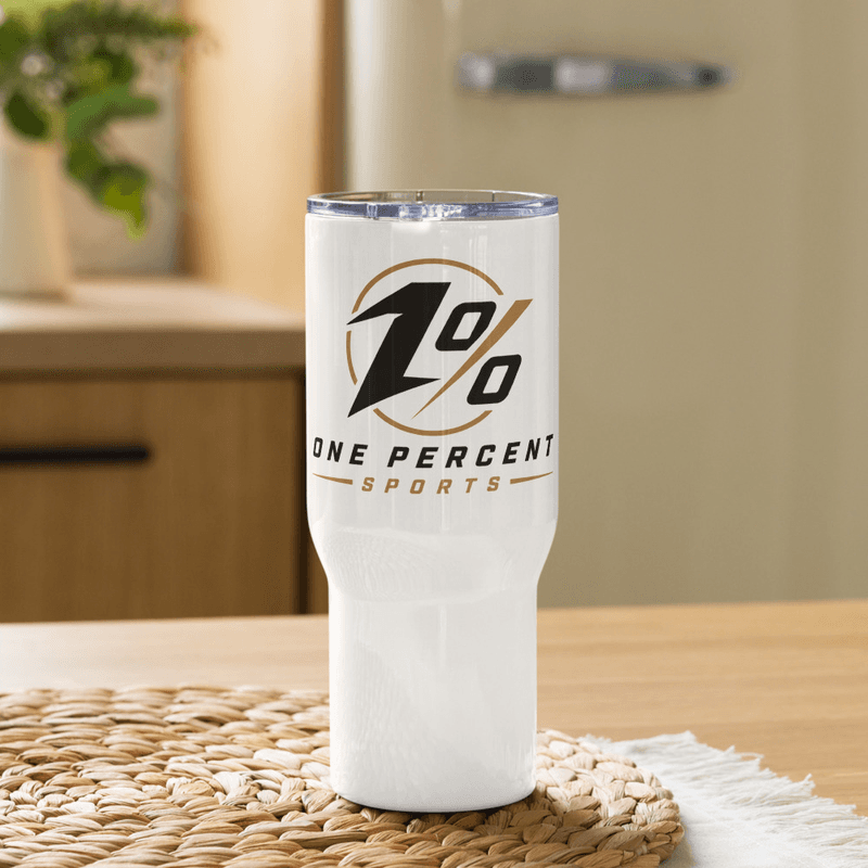 One Percent Travel mug with a handle