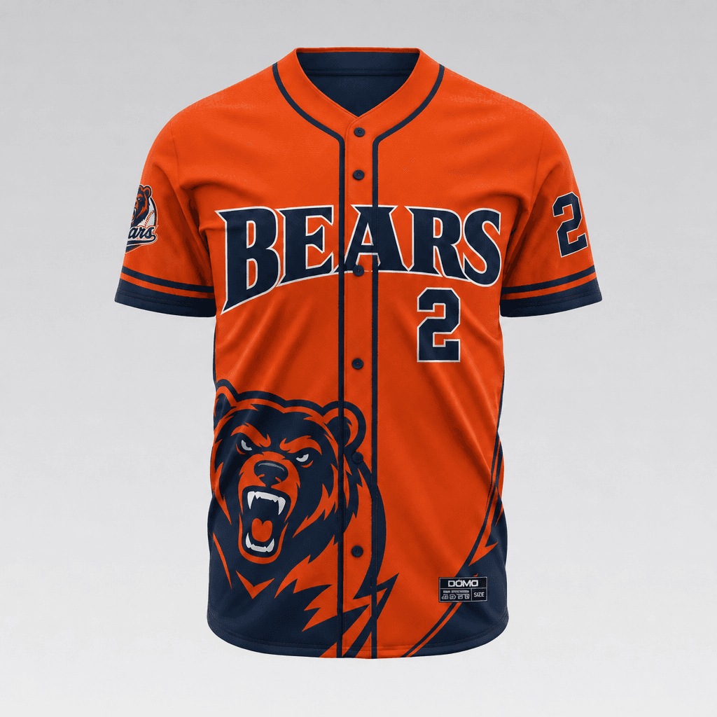 Bears Orange Button Up Jersey