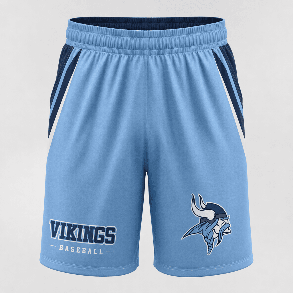 Vikings Athletic Blue Sublimated Shorts - WITH Pockets