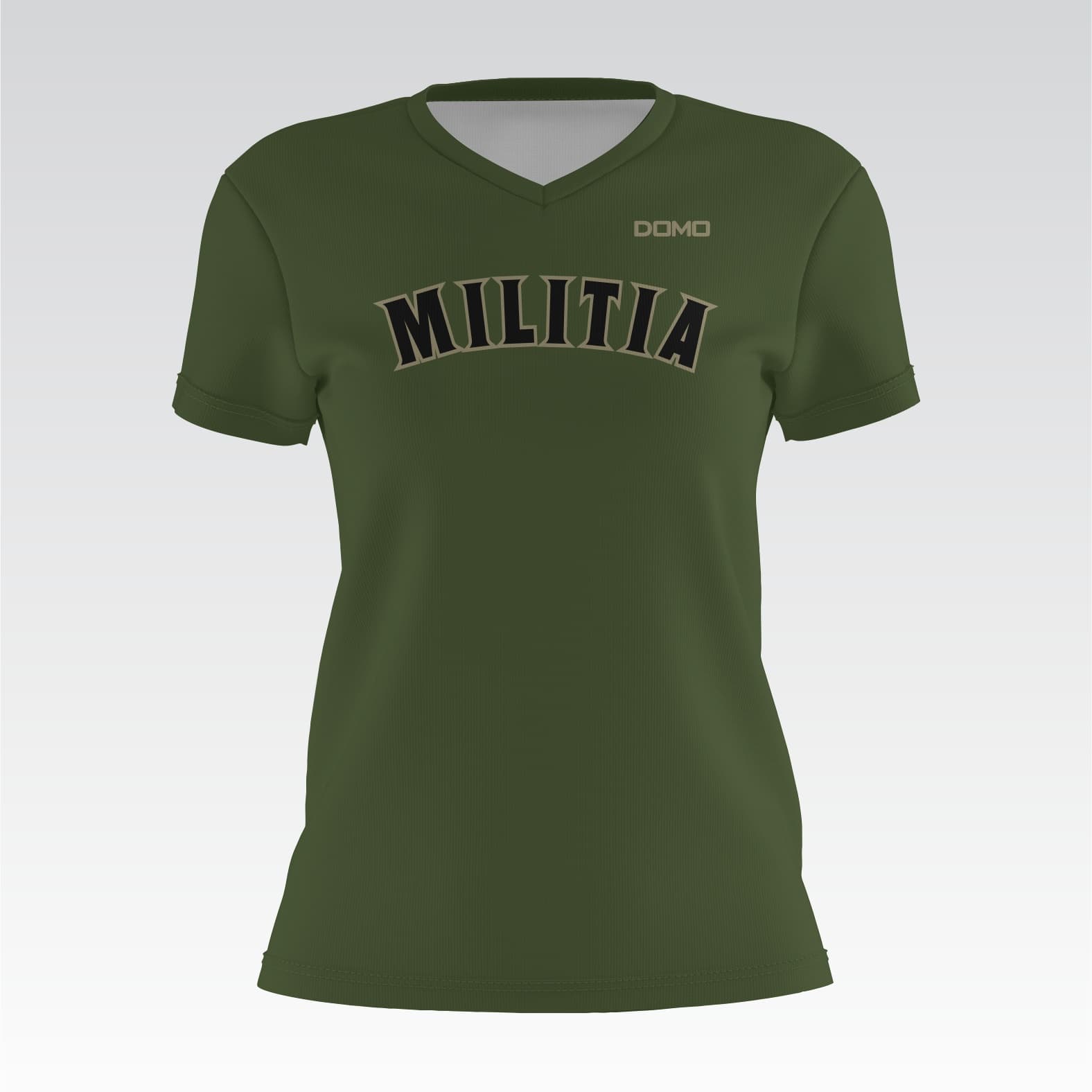 Militia Lady V-Neck Drifit Custom (Black) view 2