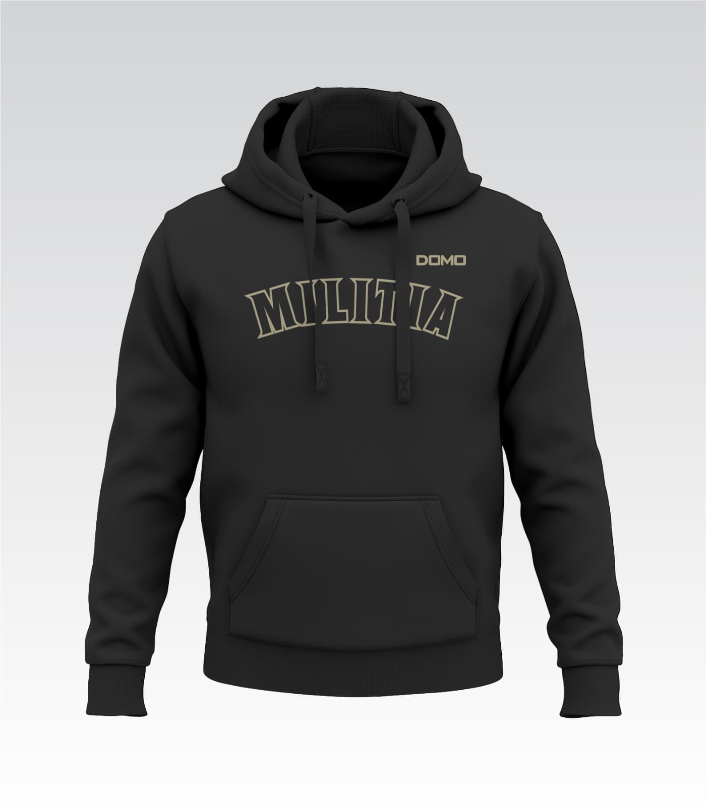 Militia Fleece Hoodie Embroidered Custom (Black)