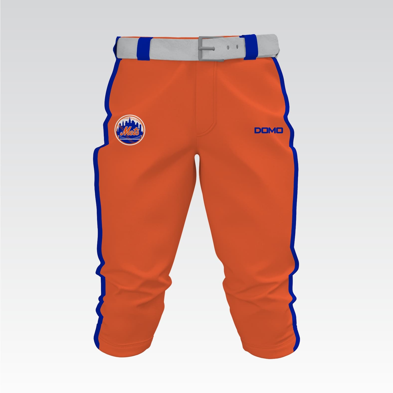 FL Mets Capris Baseball Panst - Orange w Blue Stripe