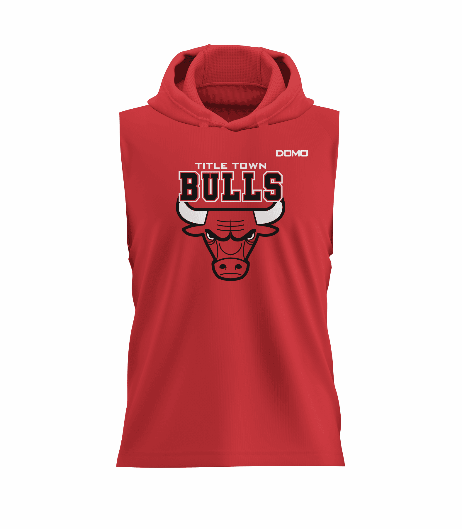 TitleTown Bulls Drifit Sleeveless Hood Red