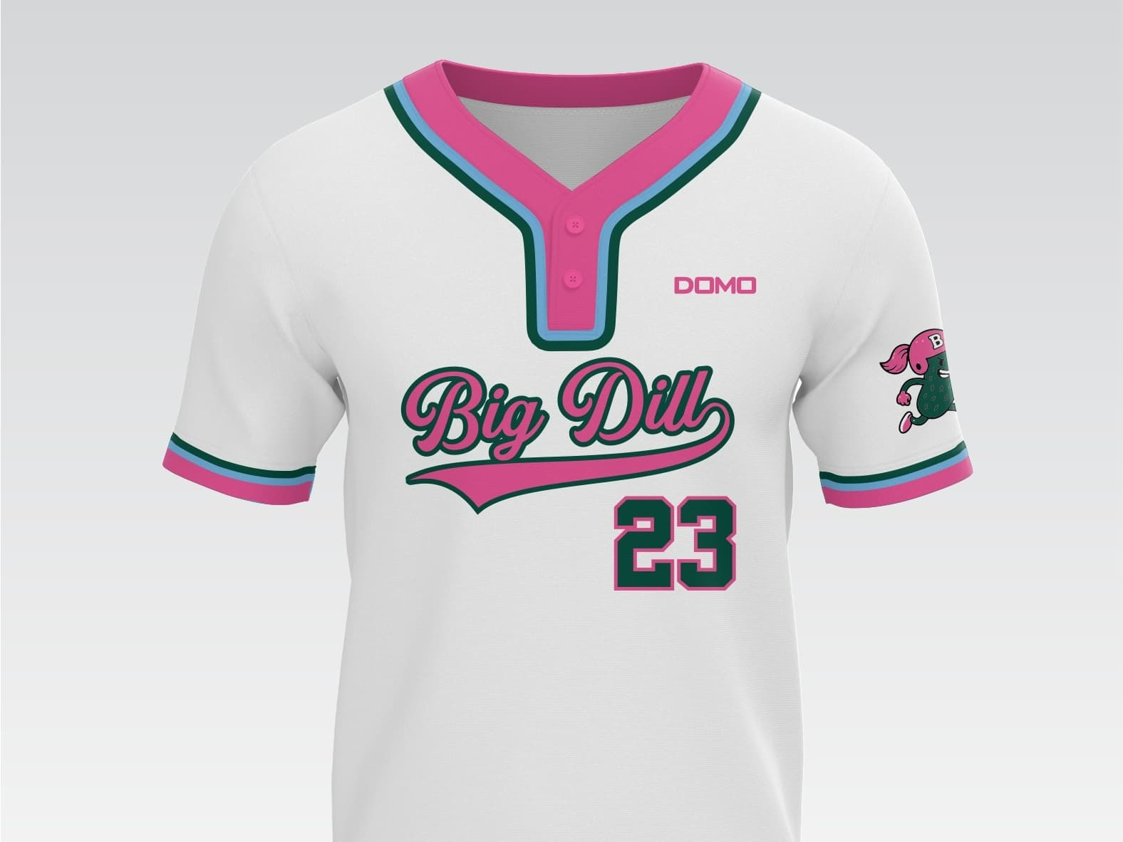 Big Dill Softball - Baseball V-Neck Jersey white