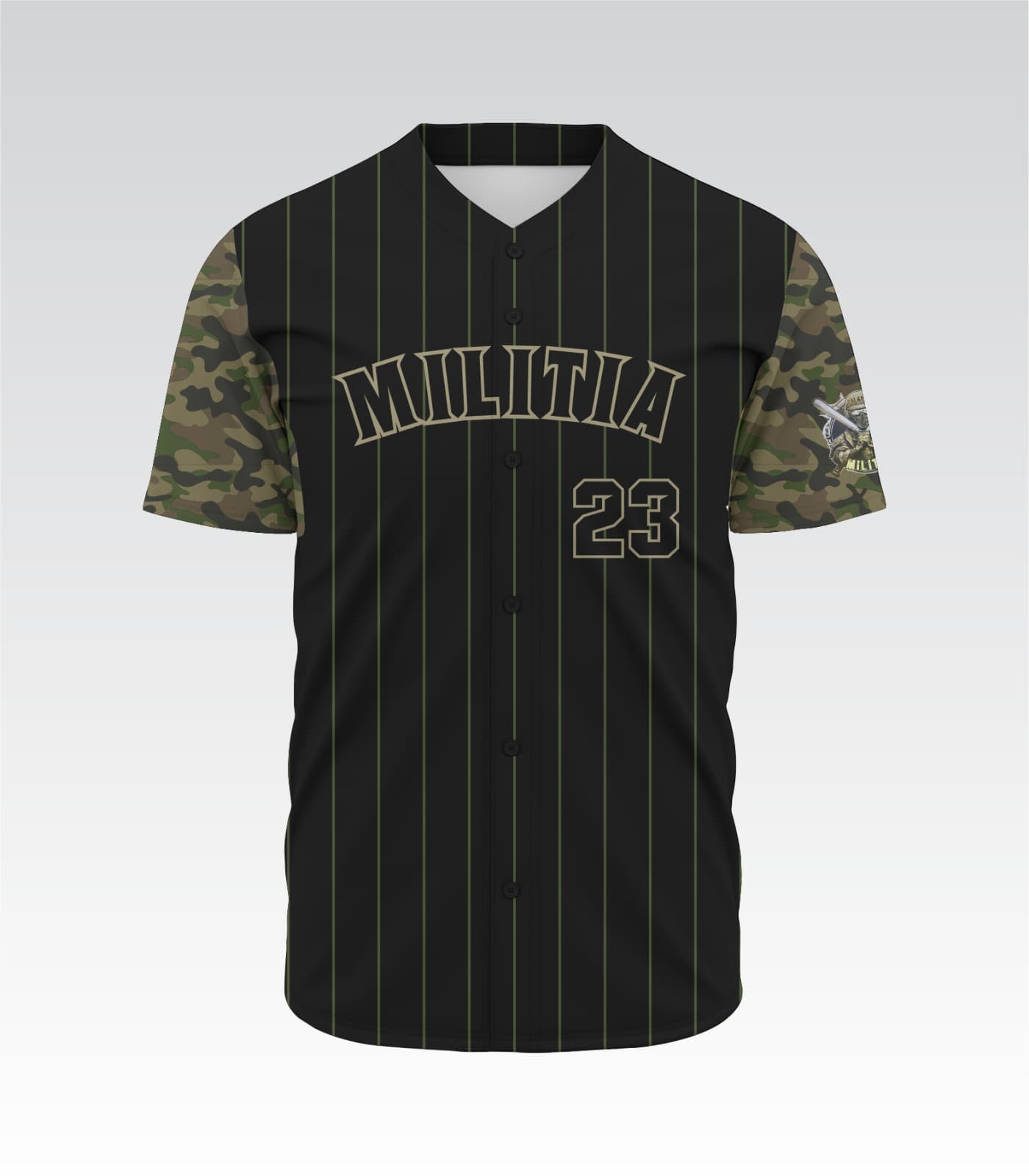 Militia Baseball Camo Button Up Jersey