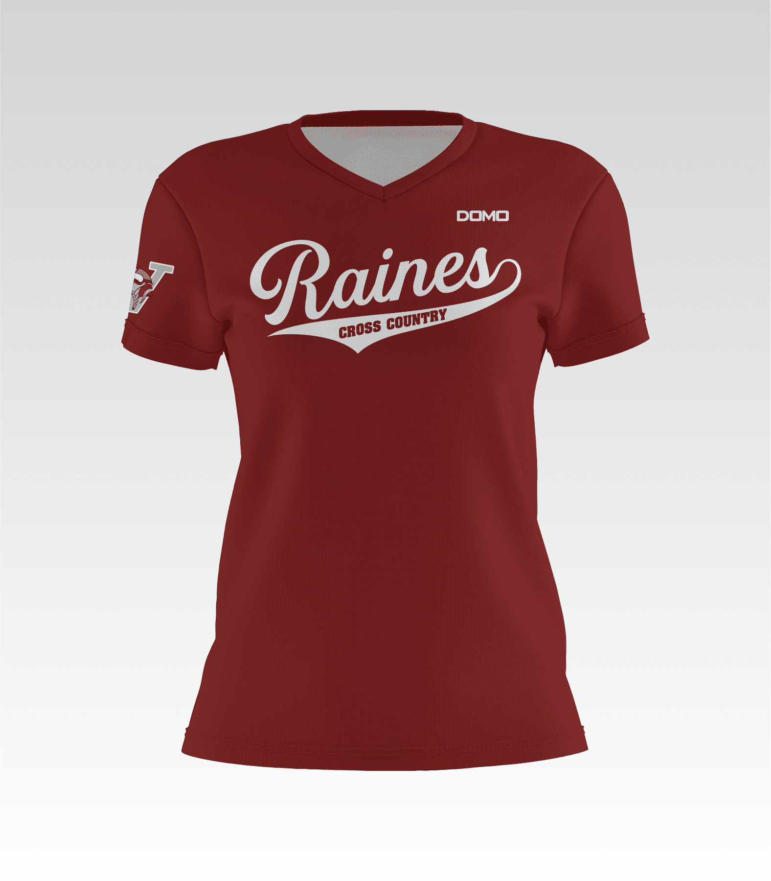 Raines Lady V-Neck Custom (DriFit) (Maroon)
