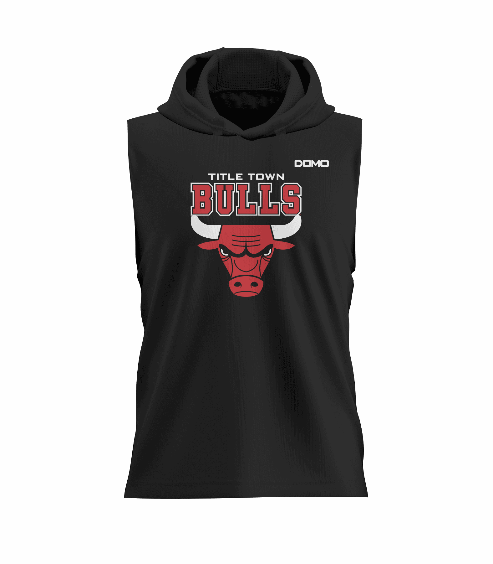 TitleTown Bulls Drifit Sleeveless Hood Black