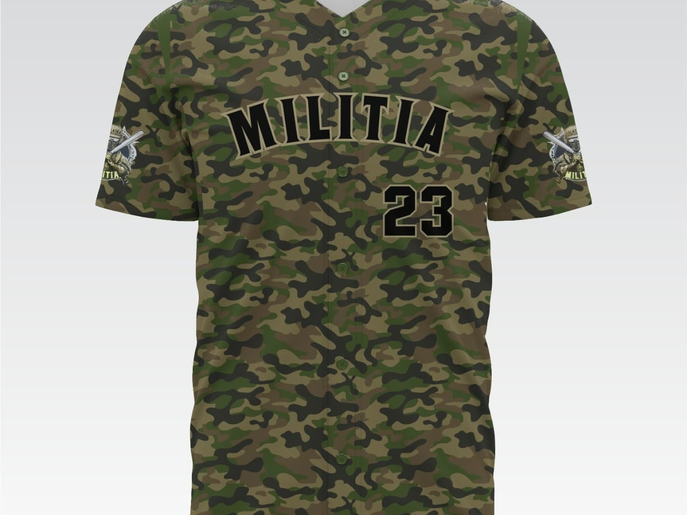Militia Baseball Button Up Jersey (CAMO)
