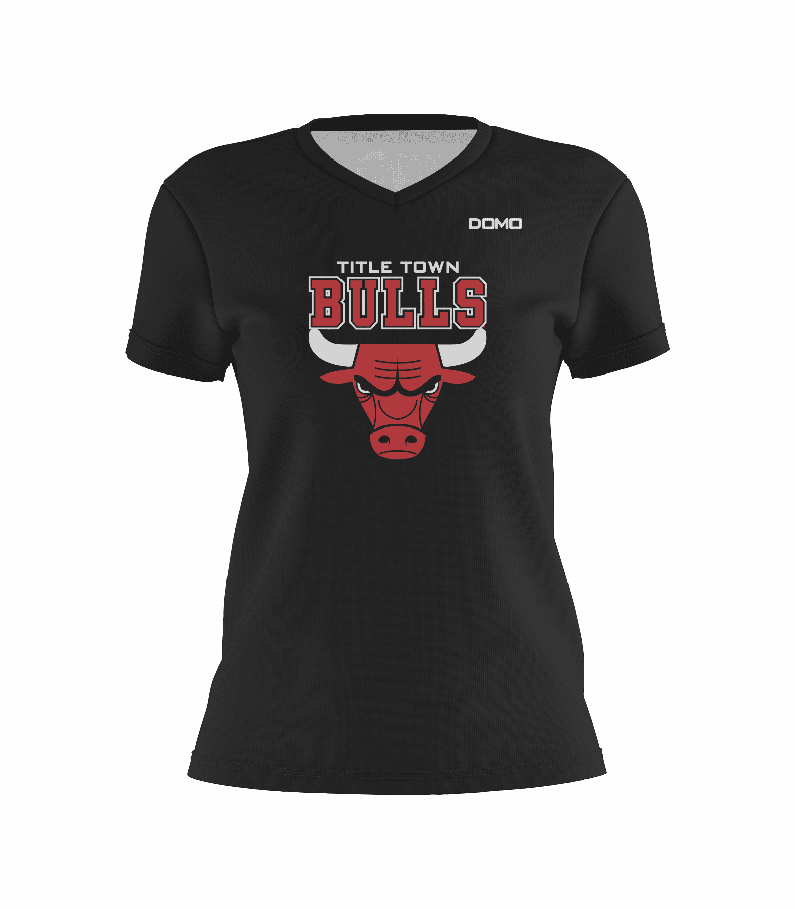TitleTown Bulls Lady V-Neck Black