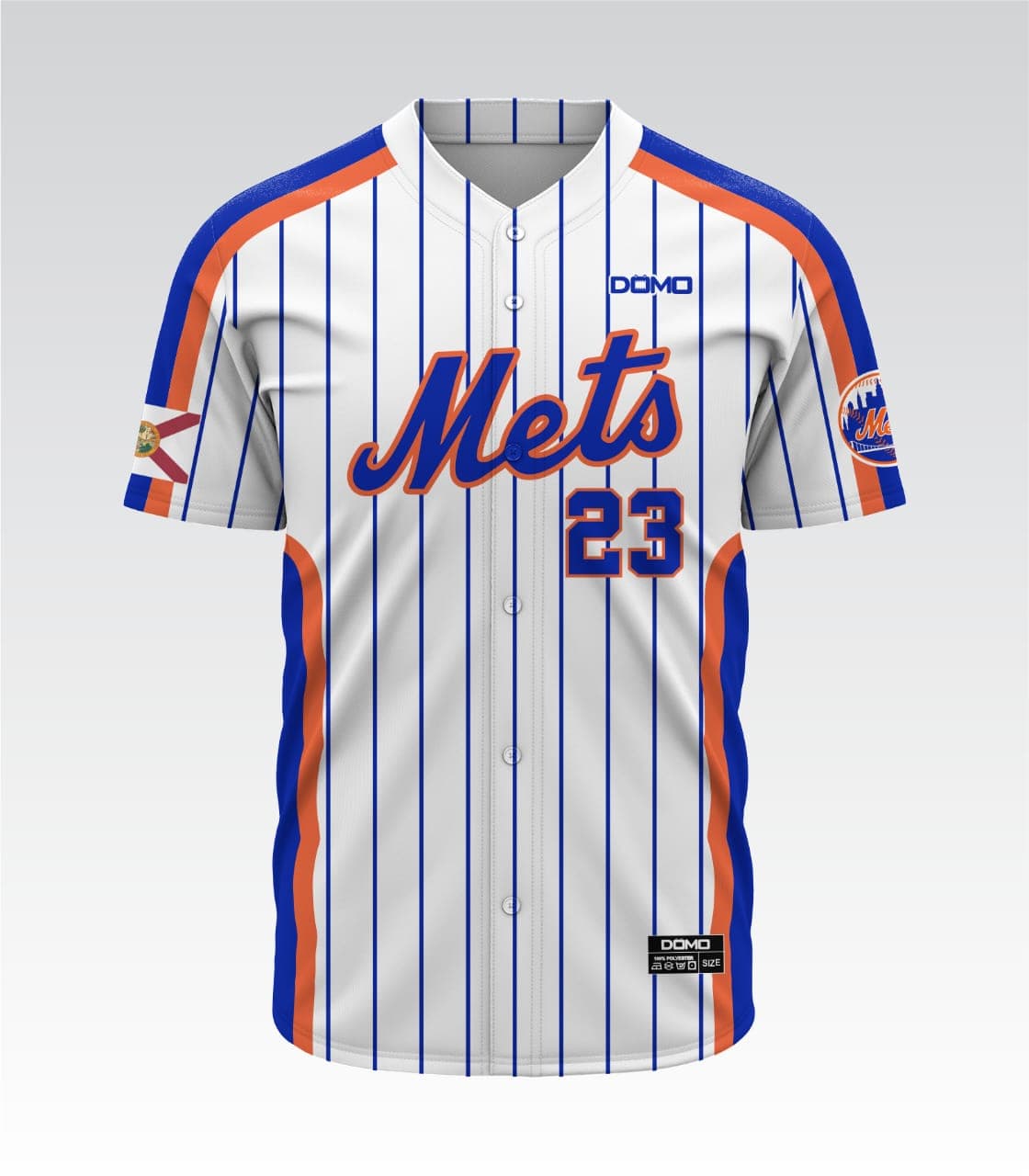 FL Mets Baseball Button Up Jersey (White)